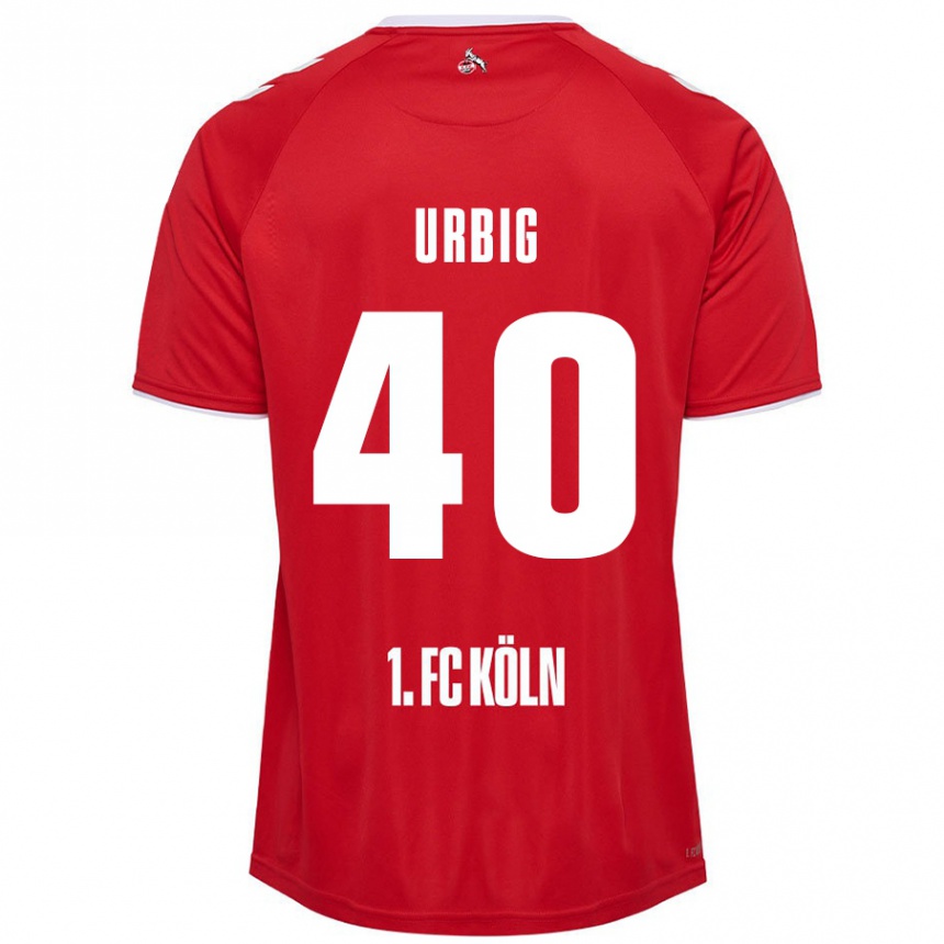 Vaikiškas Jonas Urbig #40 Raudona Balta Išvykos Marškinėliai 2024/25 T-Shirt