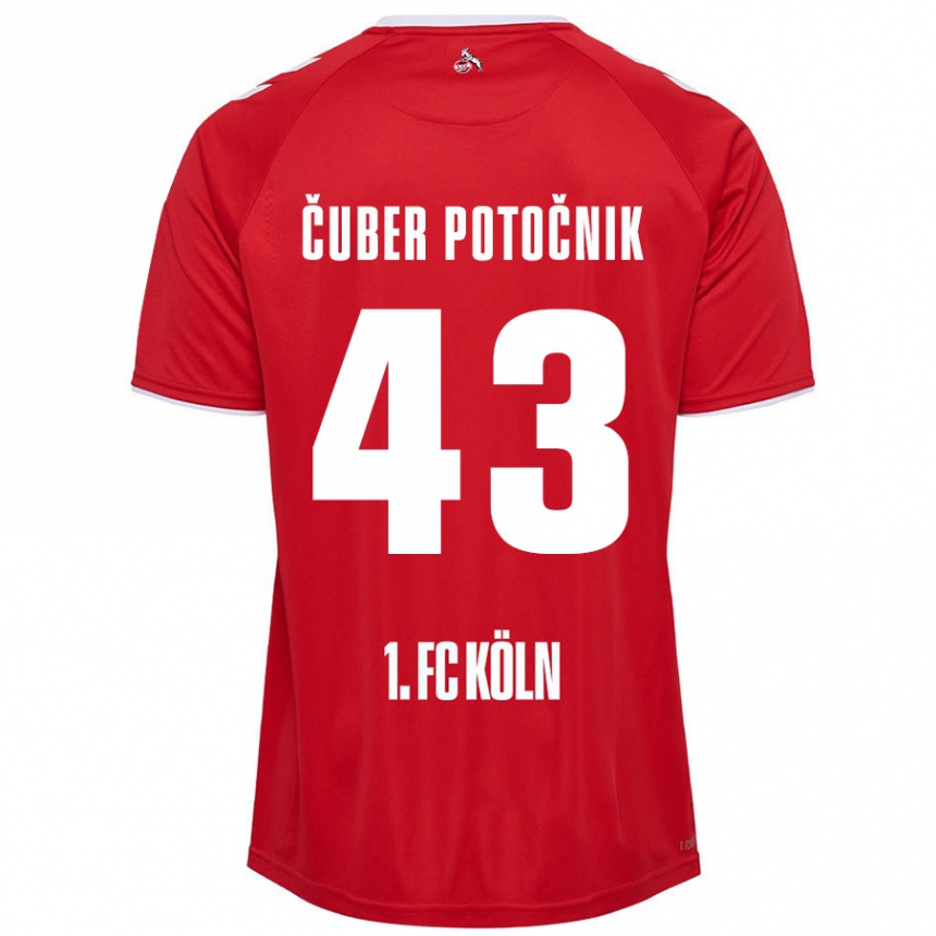 Vaikiškas Jaka Cuber Potocnik #43 Raudona Balta Išvykos Marškinėliai 2024/25 T-Shirt