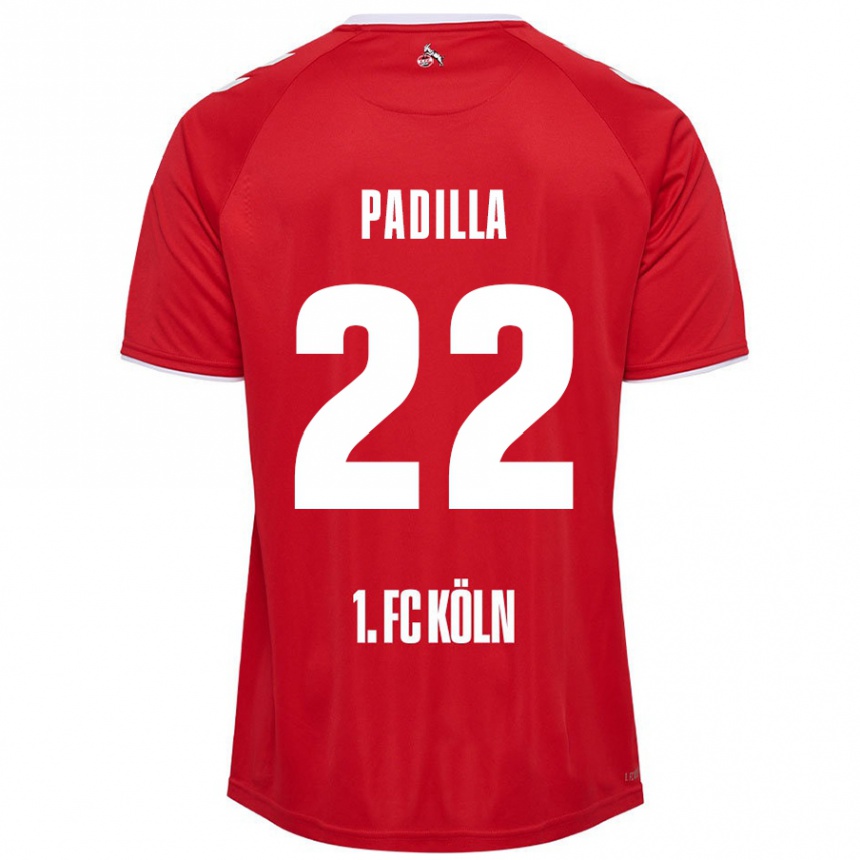 Vaikiškas Natalia Padilla #22 Raudona Balta Išvykos Marškinėliai 2024/25 T-Shirt