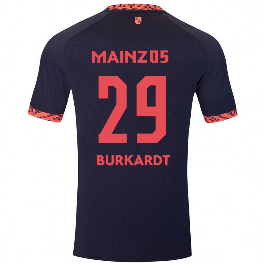 Vaikiškas Jonathan Burkardt #29 Mėlyna Koralų Raudona Išvykos Marškinėliai 2024/25 T-Shirt