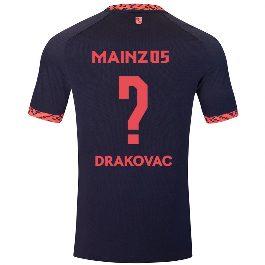 Vaikiškas Benjamin Drakovac #0 Mėlyna Koralų Raudona Išvykos Marškinėliai 2024/25 T-Shirt