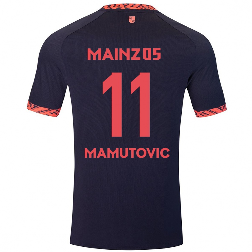 Vaikiškas David Mamutovic #11 Mėlyna Koralų Raudona Išvykos Marškinėliai 2024/25 T-Shirt