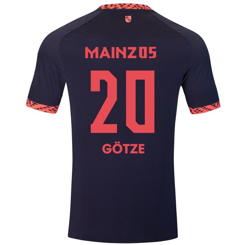 Vaikiškas Justus Götze #20 Mėlyna Koralų Raudona Išvykos Marškinėliai 2024/25 T-Shirt