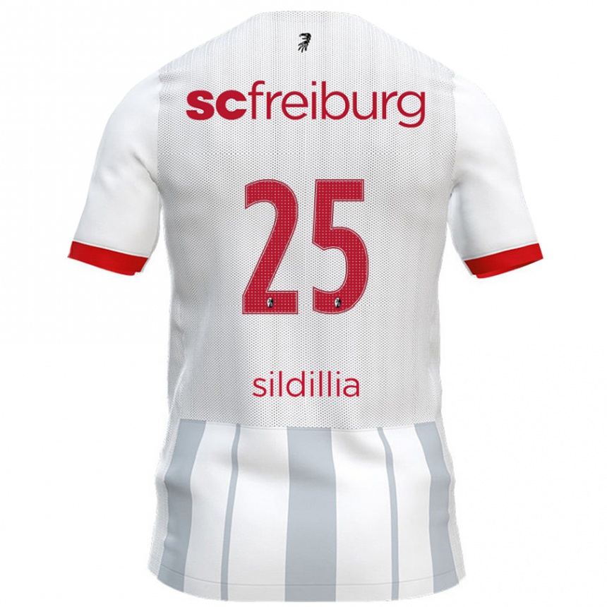 Vaikiškas Kiliann Sildillia #25 Balta Pilka Išvykos Marškinėliai 2024/25 T-Shirt