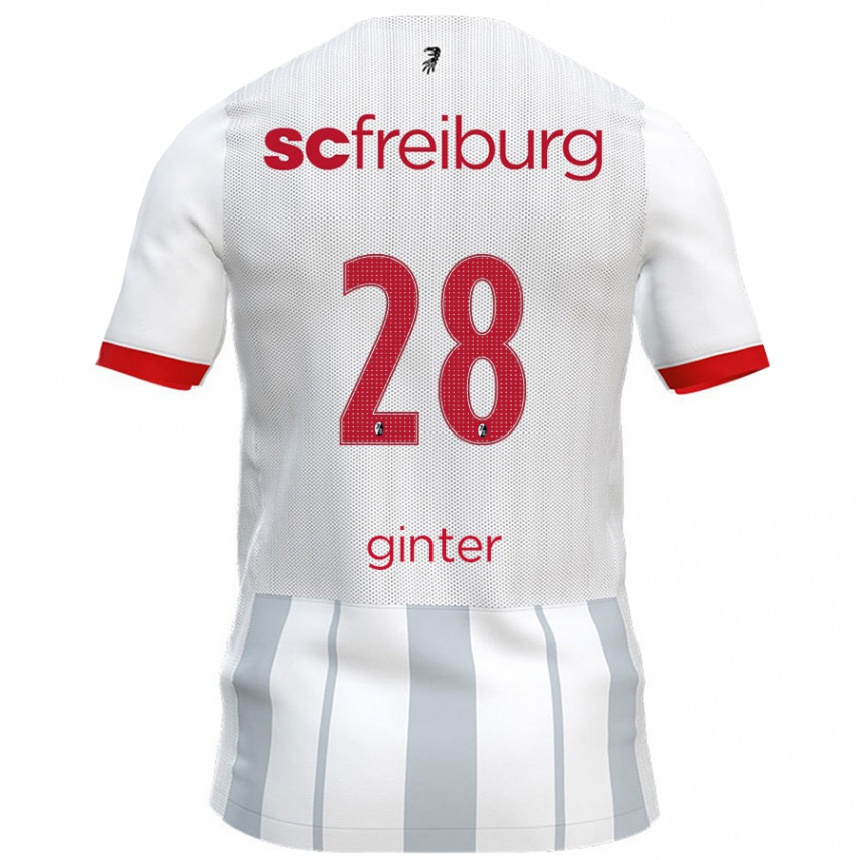 Vaikiškas Matthias Ginter #28 Balta Pilka Išvykos Marškinėliai 2024/25 T-Shirt