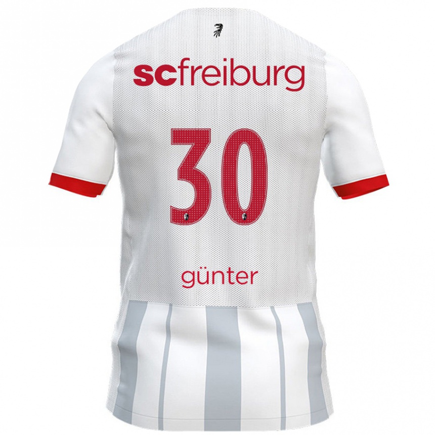 Vaikiškas Christian Günter #30 Balta Pilka Išvykos Marškinėliai 2024/25 T-Shirt