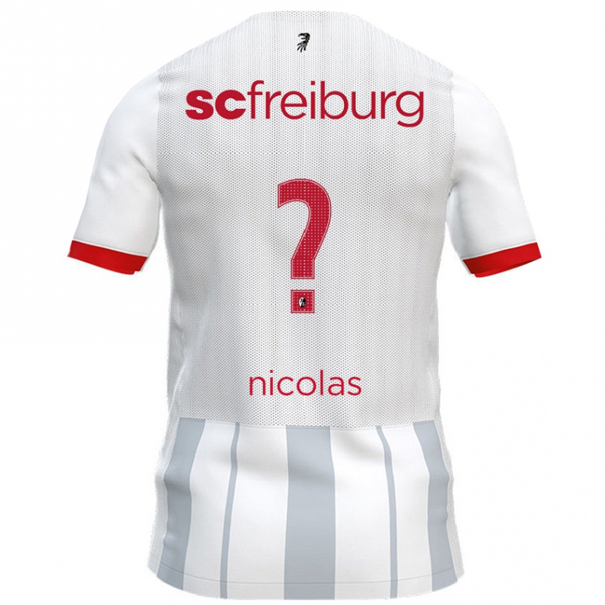 Vaikiškas Nicolas Schnerring #0 Balta Pilka Išvykos Marškinėliai 2024/25 T-Shirt