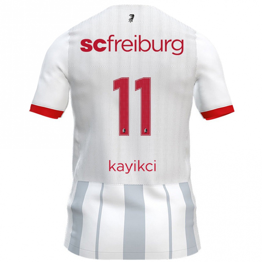 Vaikiškas Hasret Kayikçi #11 Balta Pilka Išvykos Marškinėliai 2024/25 T-Shirt