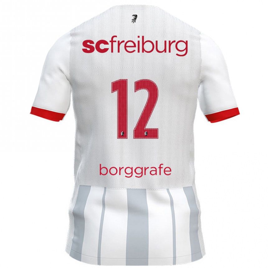 Vaikiškas Rafaela Borggräfe #12 Balta Pilka Išvykos Marškinėliai 2024/25 T-Shirt