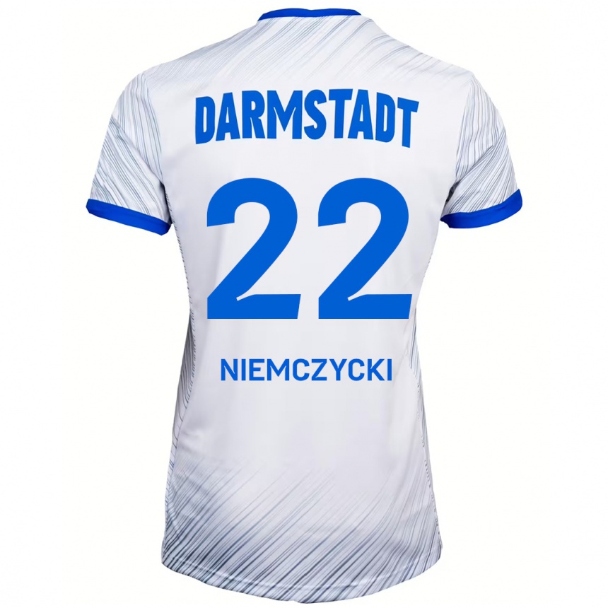 Vaikiškas Karol Niemczycki #22 Balta Mėlyna Išvykos Marškinėliai 2024/25 T-Shirt