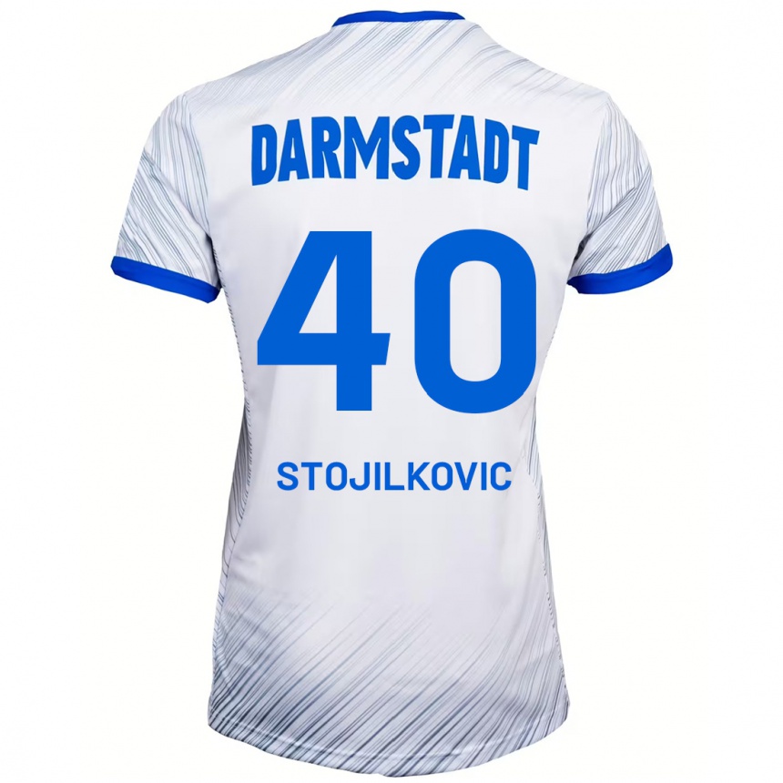 Vaikiškas Filip Stojilkovic #40 Balta Mėlyna Išvykos Marškinėliai 2024/25 T-Shirt