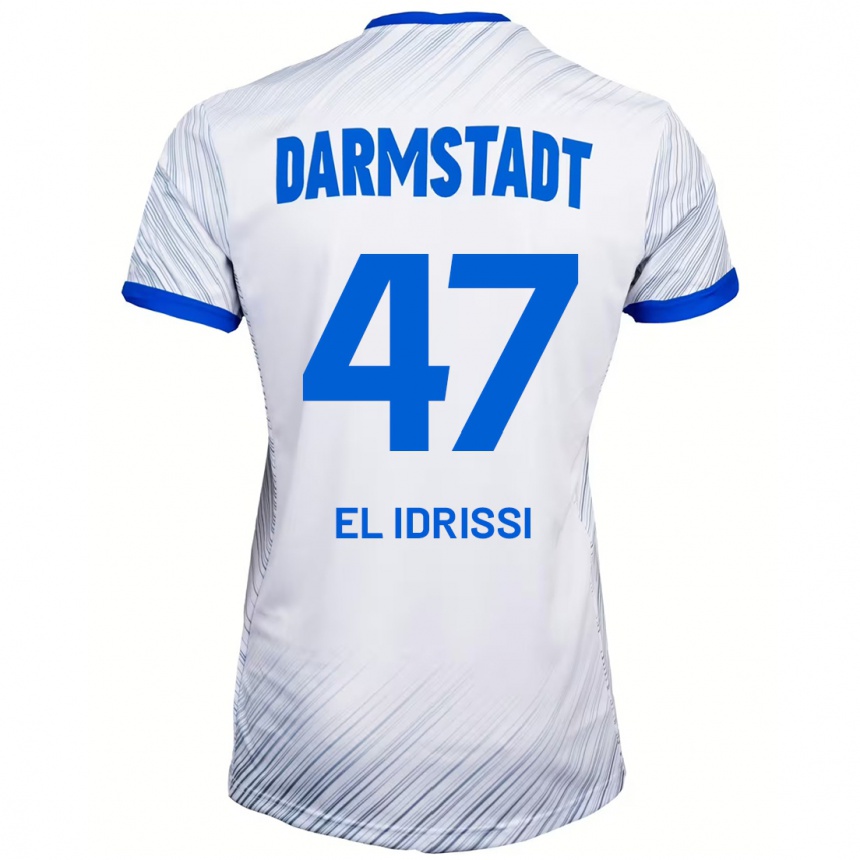 Vaikiškas Othmane El Idrissi #47 Balta Mėlyna Išvykos Marškinėliai 2024/25 T-Shirt