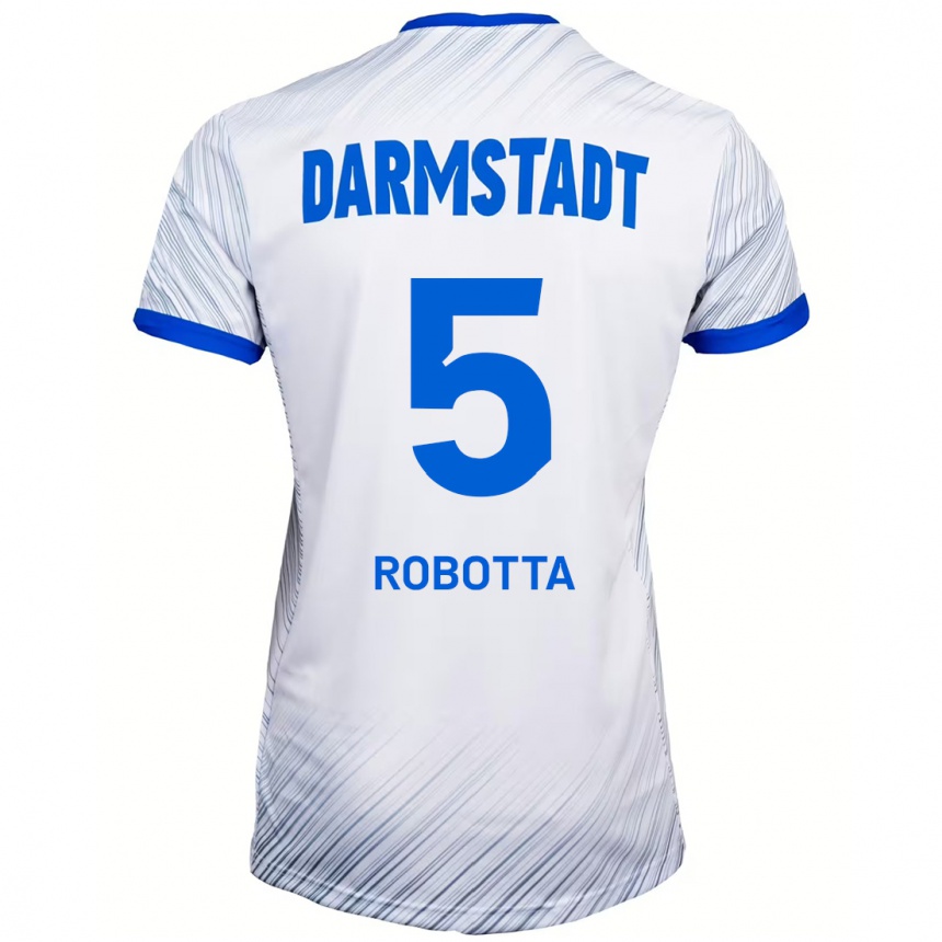 Vaikiškas Maurizio Robotta #5 Balta Mėlyna Išvykos Marškinėliai 2024/25 T-Shirt