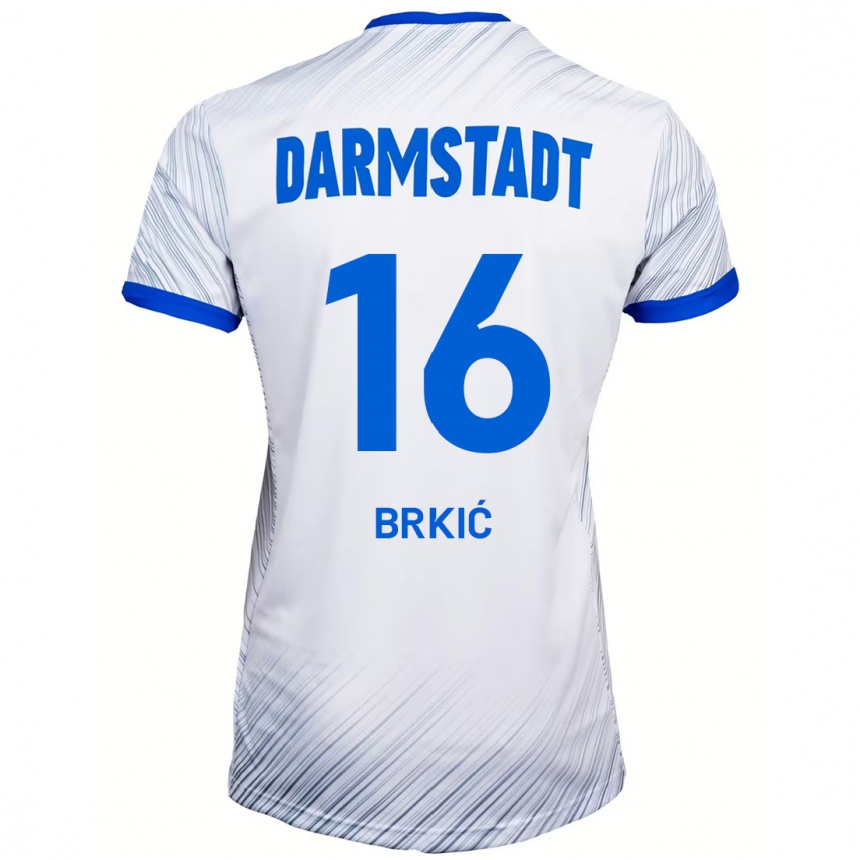 Vaikiškas Amar Brkić #16 Balta Mėlyna Išvykos Marškinėliai 2024/25 T-Shirt