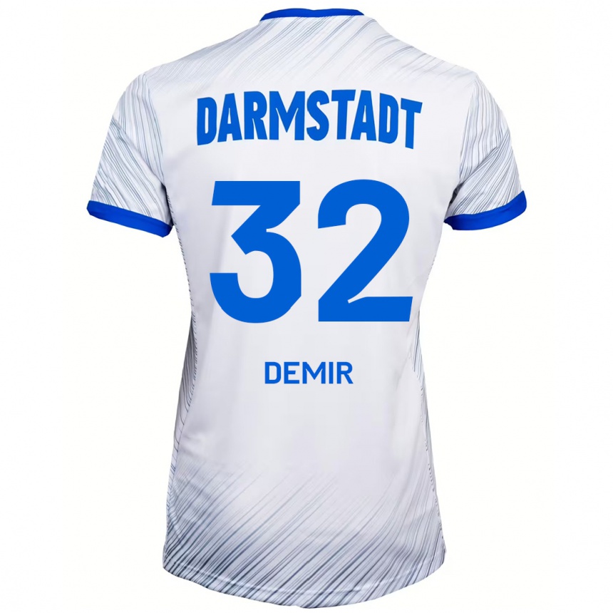 Vaikiškas Lean Demir #32 Balta Mėlyna Išvykos Marškinėliai 2024/25 T-Shirt