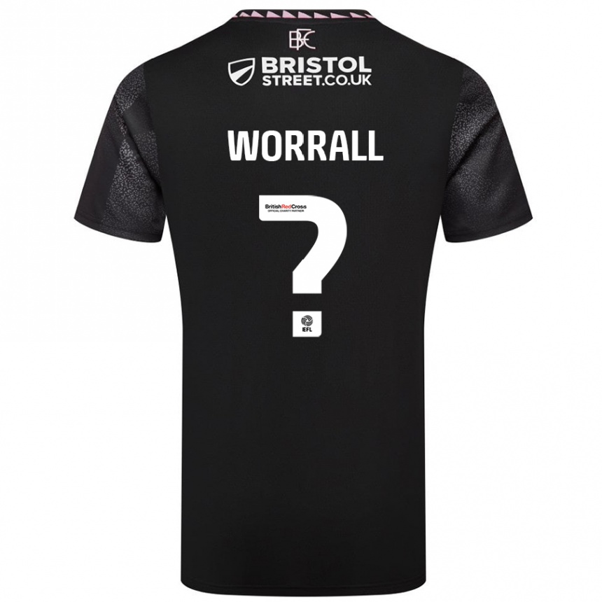 Vaikiškas Joe Worrall #0 Juoda Išvykos Marškinėliai 2024/25 T-Shirt