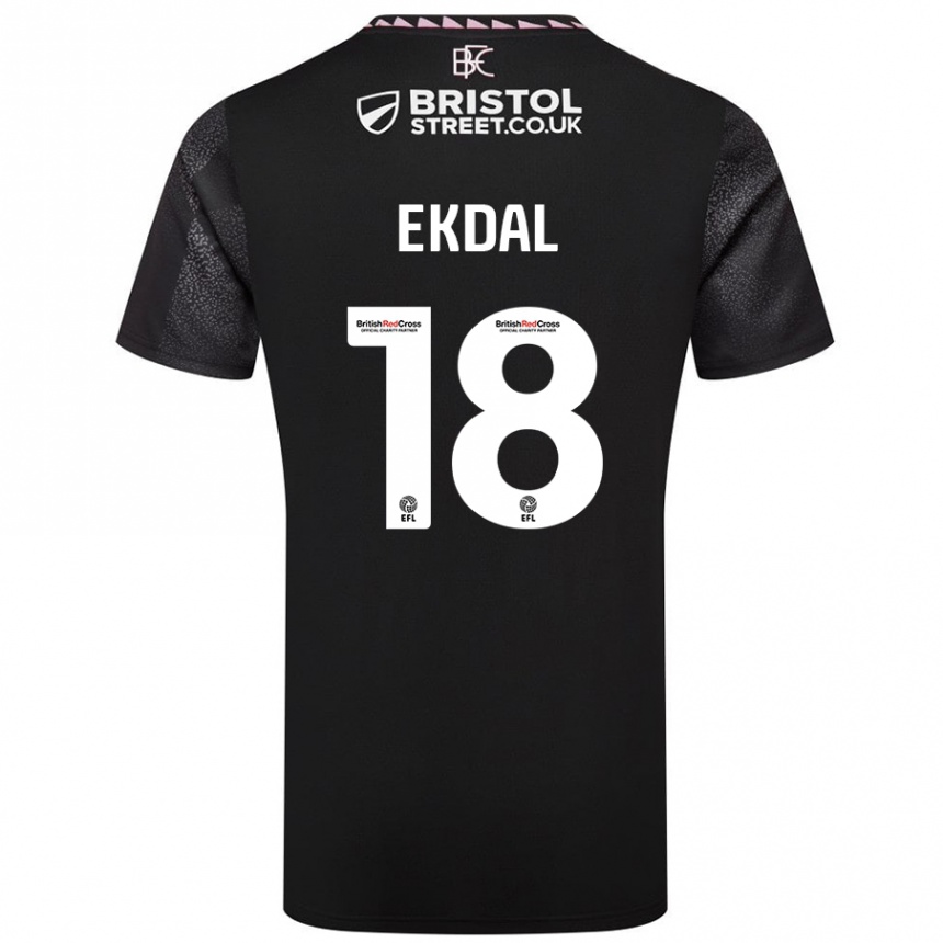 Vaikiškas Hjalmar Ekdal #18 Juoda Išvykos Marškinėliai 2024/25 T-Shirt