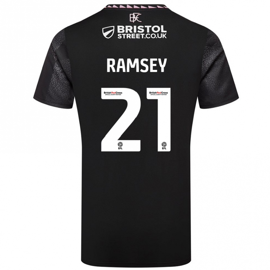 Vaikiškas Aaron Ramsey #21 Juoda Išvykos Marškinėliai 2024/25 T-Shirt