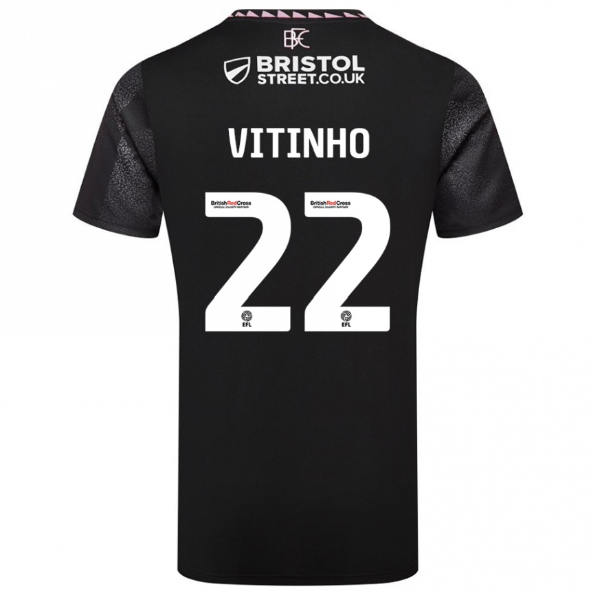 Vaikiškas Vitinho #22 Juoda Išvykos Marškinėliai 2024/25 T-Shirt