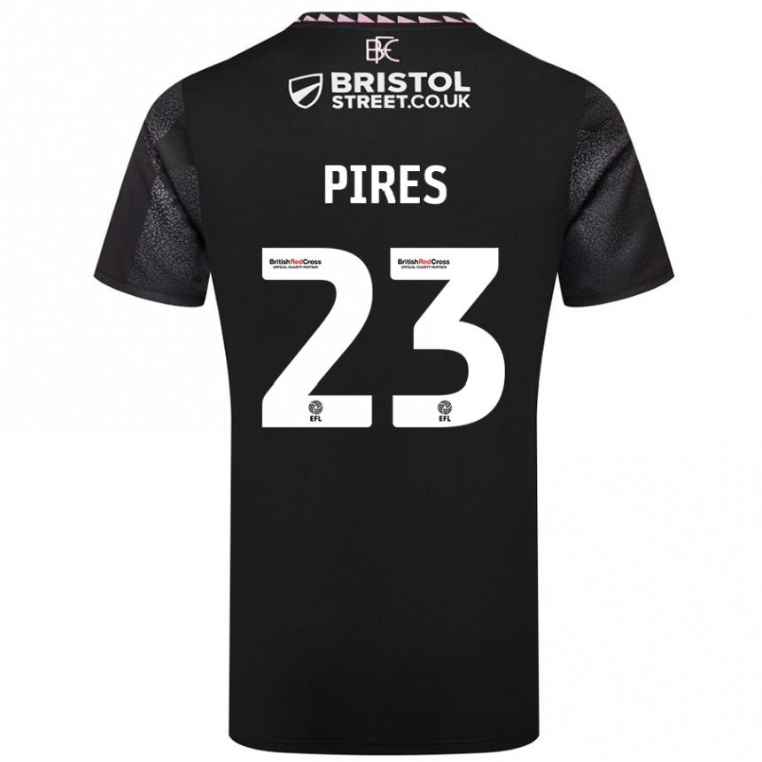 Vaikiškas Lucas Pires #23 Juoda Išvykos Marškinėliai 2024/25 T-Shirt