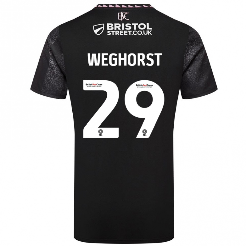 Vaikiškas Wout Weghorst #29 Juoda Išvykos Marškinėliai 2024/25 T-Shirt