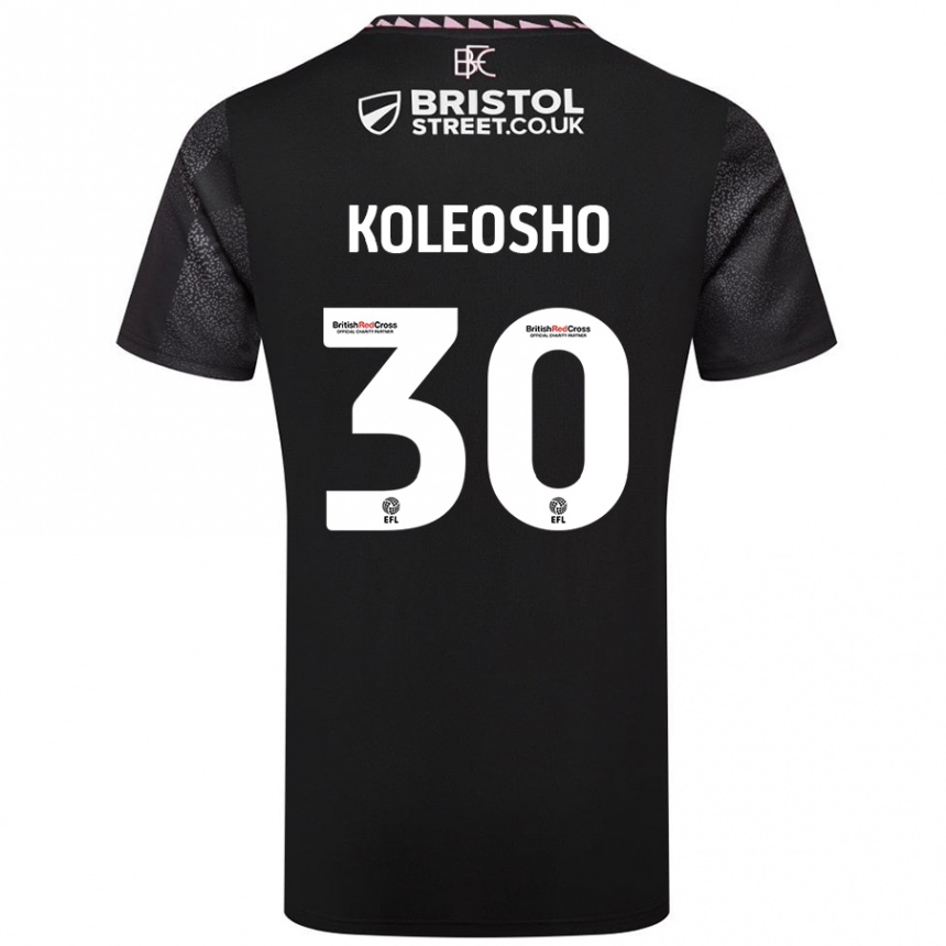 Vaikiškas Luca Koleosho #30 Juoda Išvykos Marškinėliai 2024/25 T-Shirt