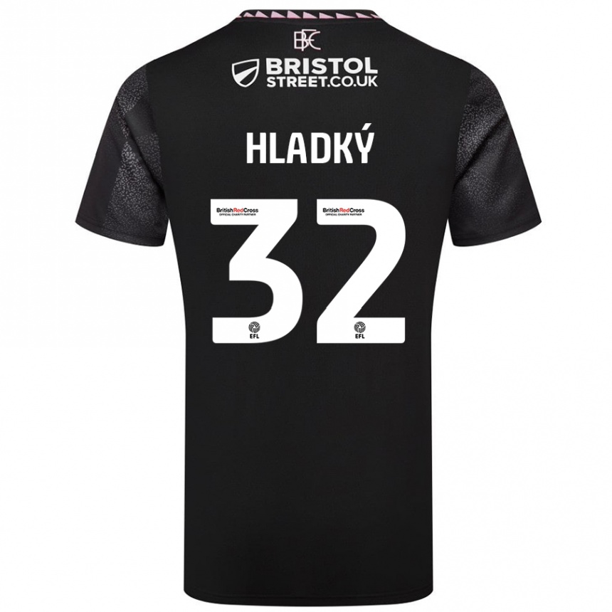 Vaikiškas Vaclav Hladky #32 Juoda Išvykos Marškinėliai 2024/25 T-Shirt