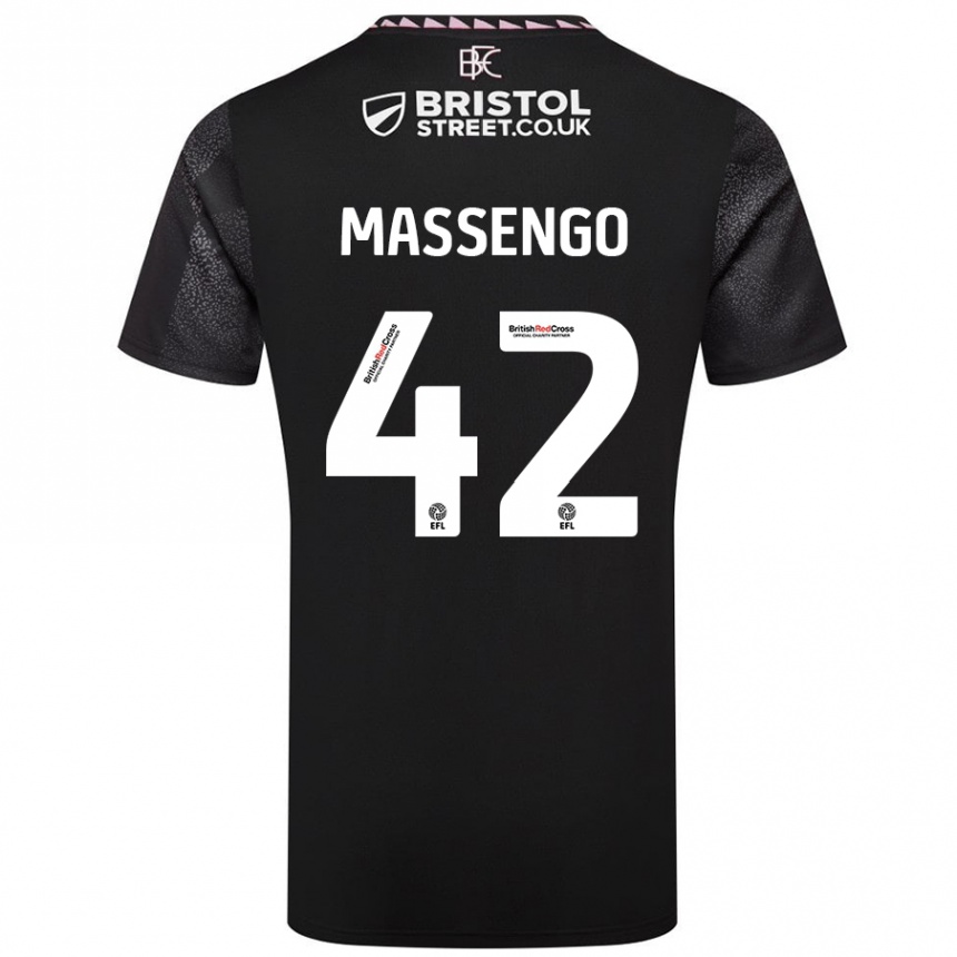 Vaikiškas Han-Noah Massengo #42 Juoda Išvykos Marškinėliai 2024/25 T-Shirt