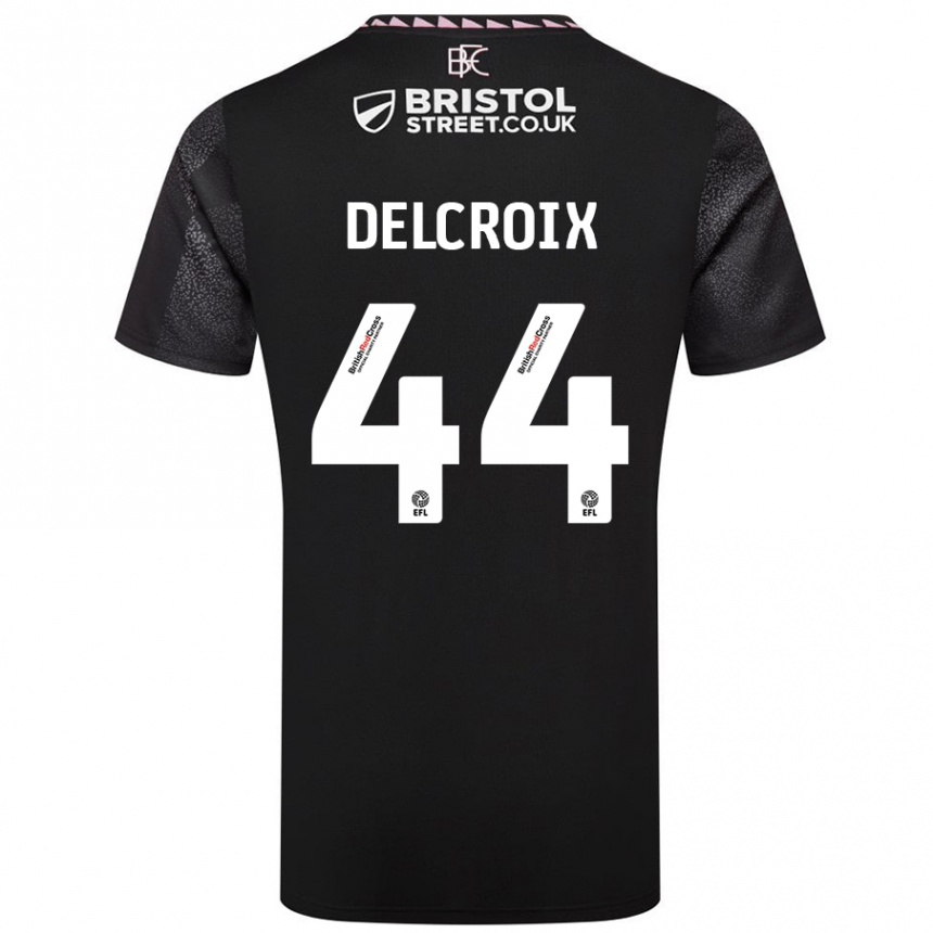 Vaikiškas Hannes Delcroix #44 Juoda Išvykos Marškinėliai 2024/25 T-Shirt