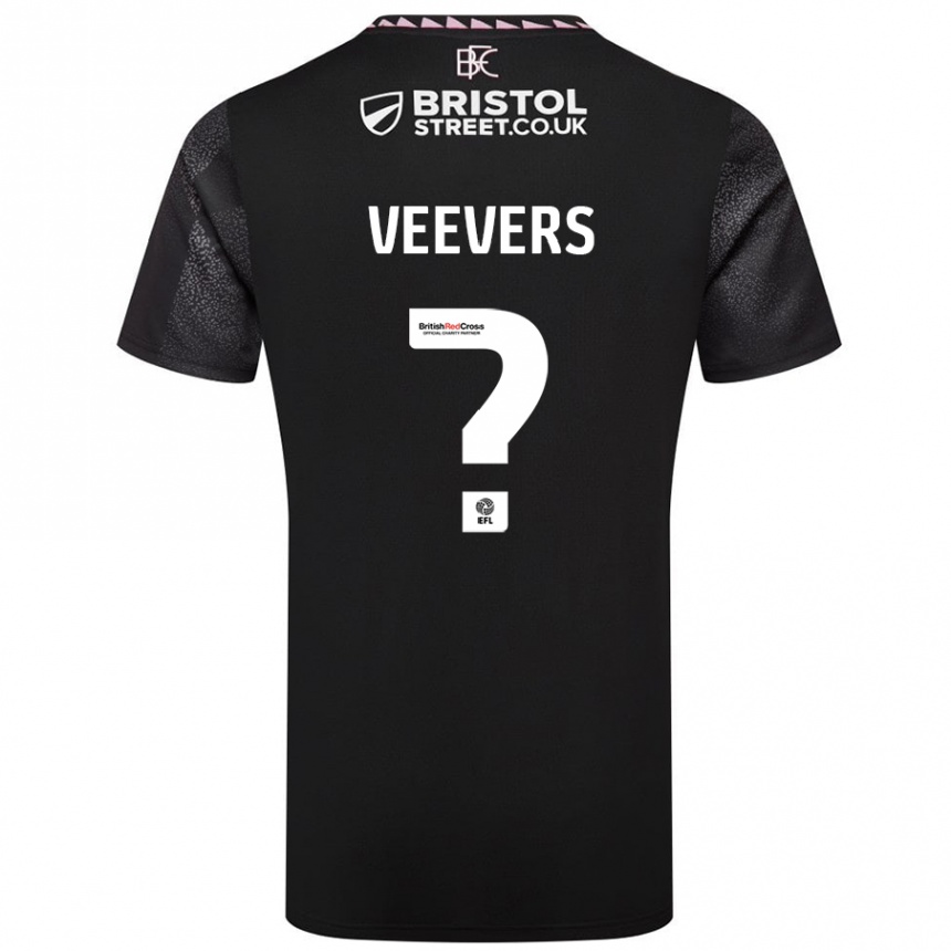 Vaikiškas Charlie Veevers #0 Juoda Išvykos Marškinėliai 2024/25 T-Shirt