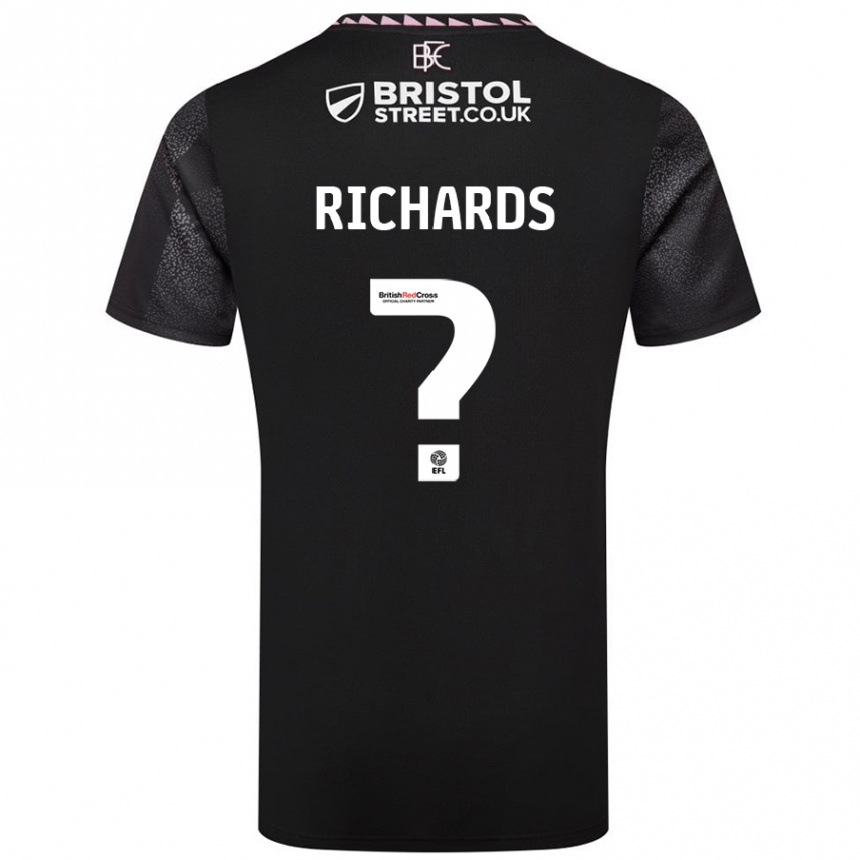 Vaikiškas Jade Richards #0 Juoda Išvykos Marškinėliai 2024/25 T-Shirt