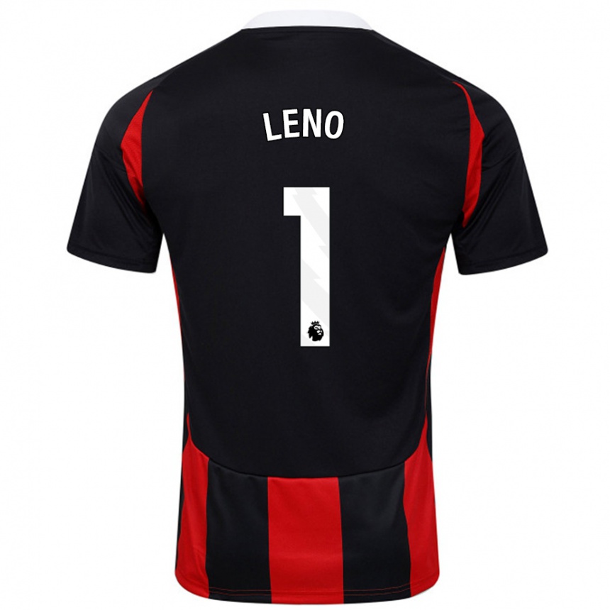 Vaikiškas Bernd Leno #1 Juoda Raudona Išvykos Marškinėliai 2024/25 T-Shirt