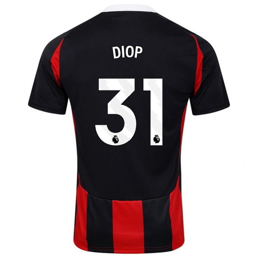 Vaikiškas Issa Diop #31 Juoda Raudona Išvykos Marškinėliai 2024/25 T-Shirt