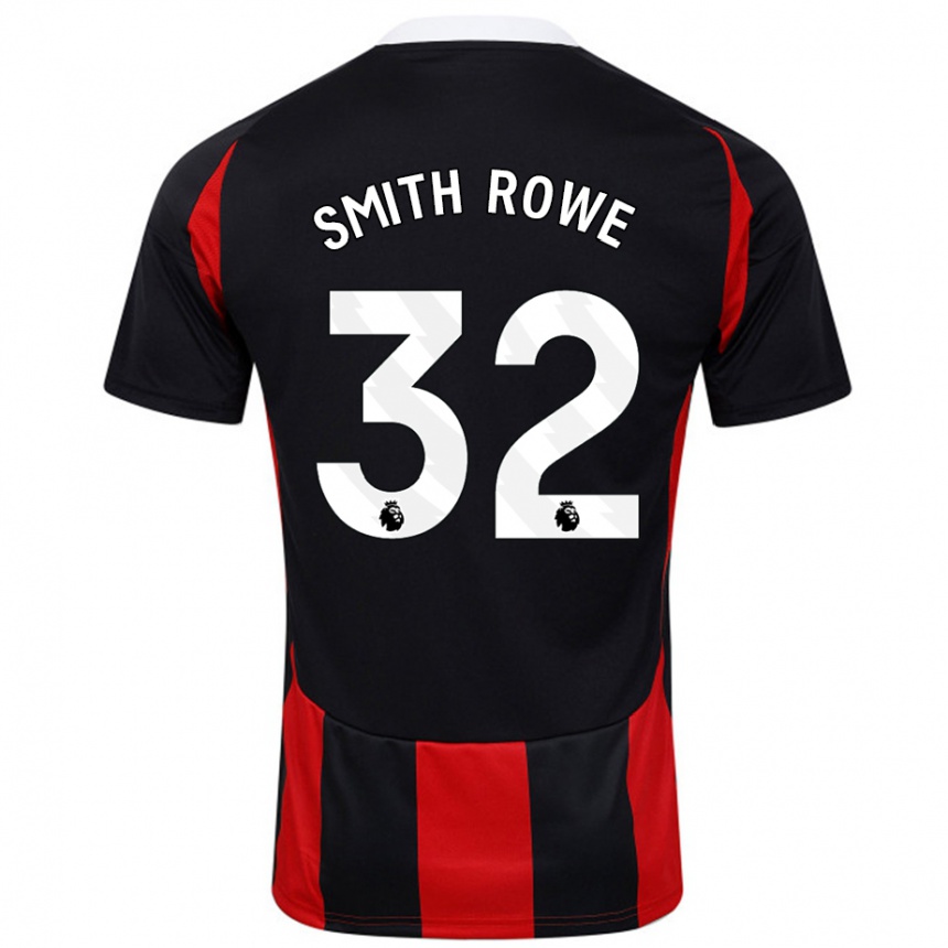 Vaikiškas Emile Smith Rowe #32 Juoda Raudona Išvykos Marškinėliai 2024/25 T-Shirt