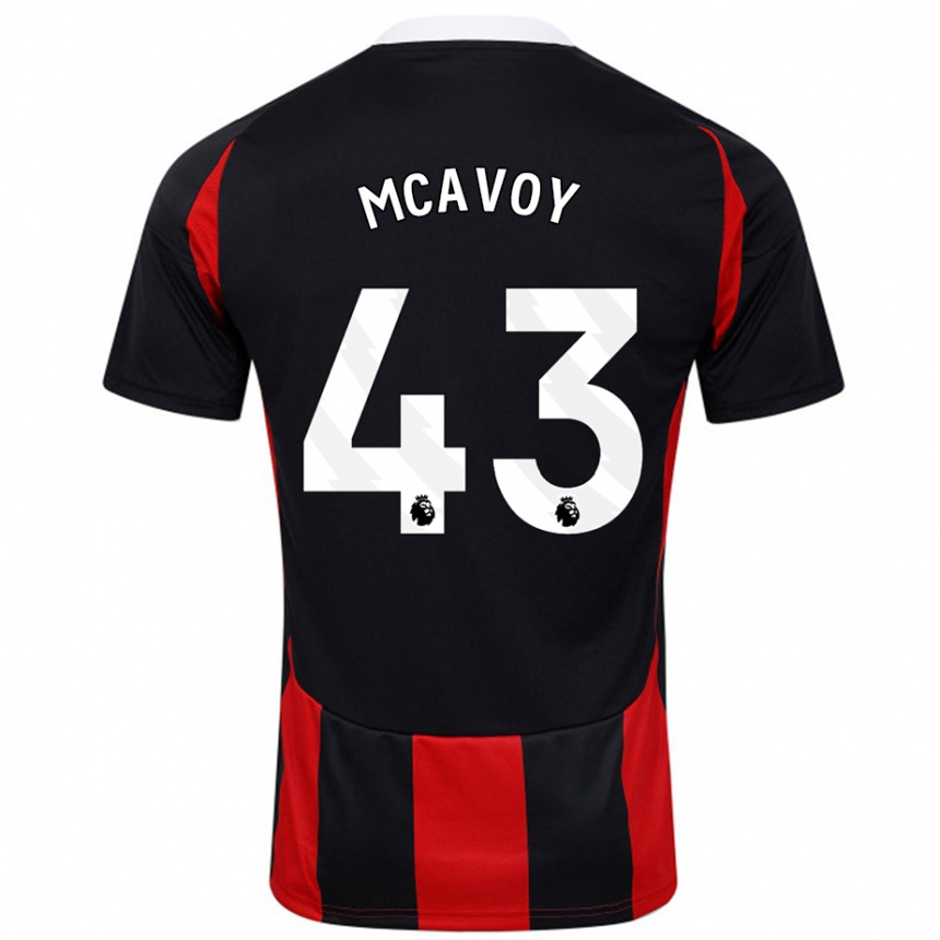 Vaikiškas Connor Mcavoy #43 Juoda Raudona Išvykos Marškinėliai 2024/25 T-Shirt