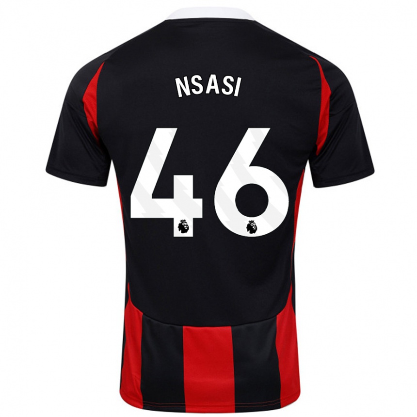 Vaikiškas Eddie Nsasi #46 Juoda Raudona Išvykos Marškinėliai 2024/25 T-Shirt