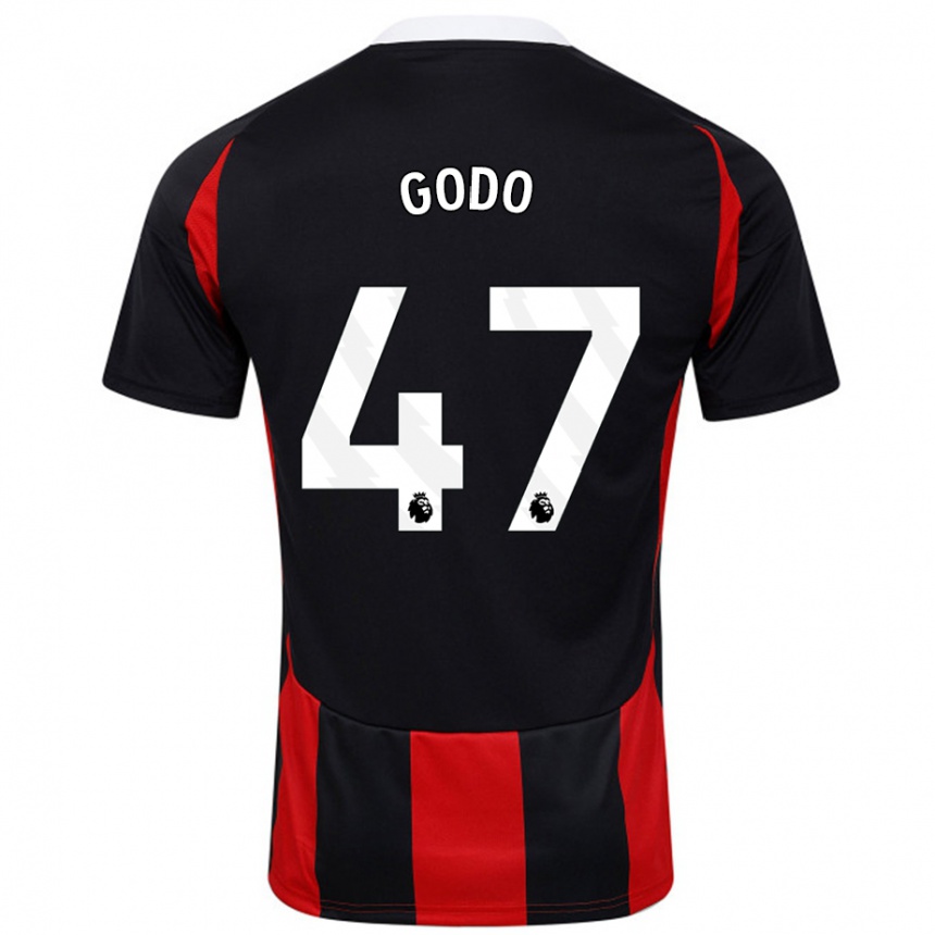 Vaikiškas Martial Godo #47 Juoda Raudona Išvykos Marškinėliai 2024/25 T-Shirt