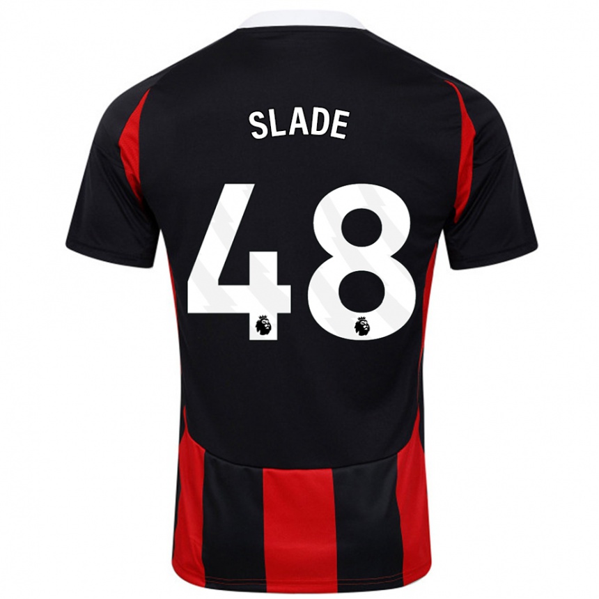 Vaikiškas Bradley Slade #48 Juoda Raudona Išvykos Marškinėliai 2024/25 T-Shirt