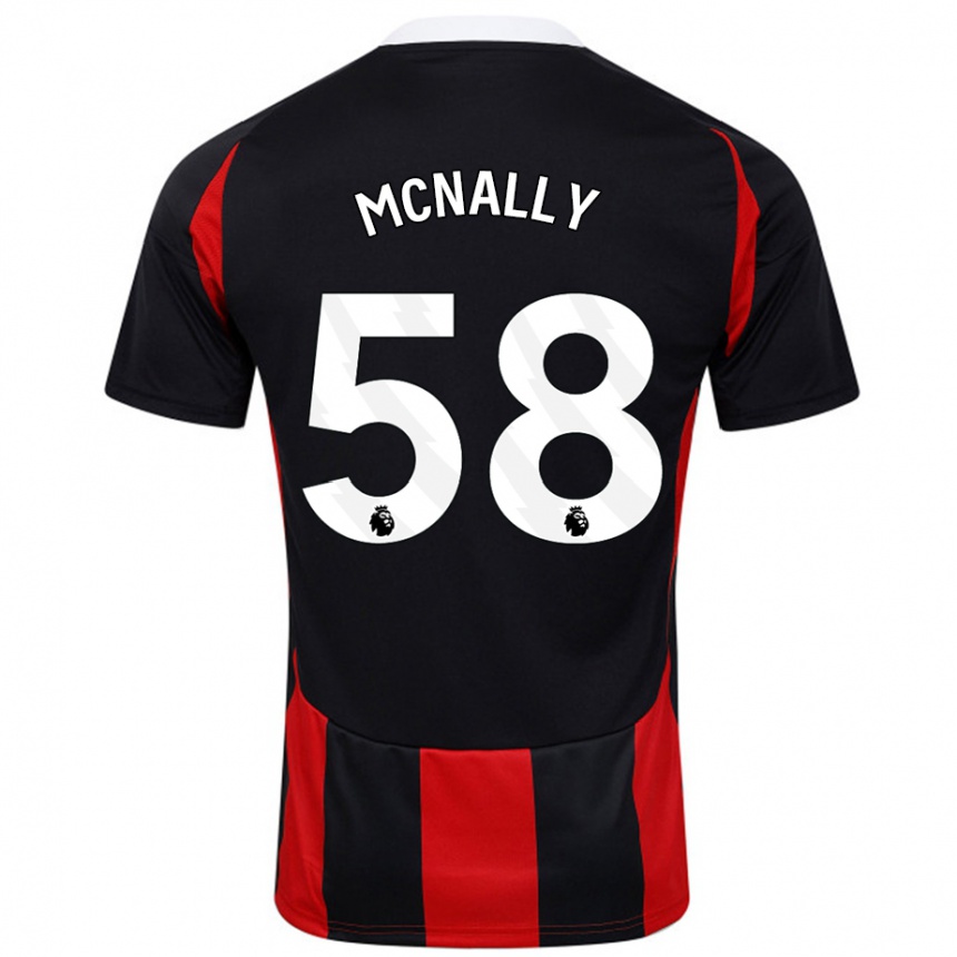 Vaikiškas Alfie Mcnally #58 Juoda Raudona Išvykos Marškinėliai 2024/25 T-Shirt