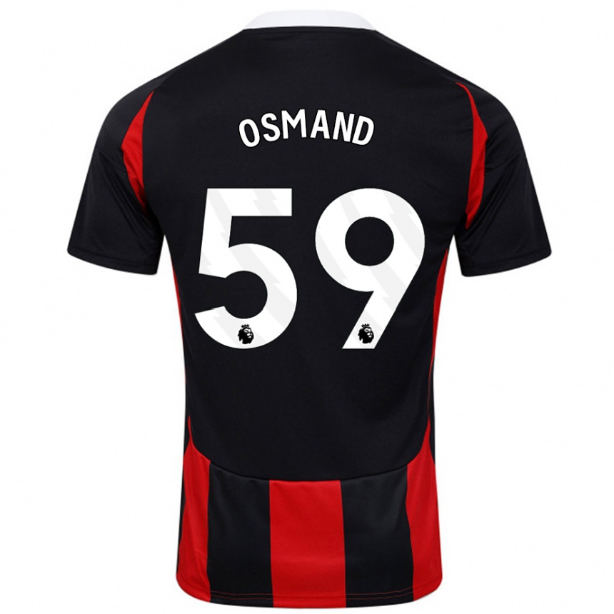 Vaikiškas Callum Osmand #59 Juoda Raudona Išvykos Marškinėliai 2024/25 T-Shirt