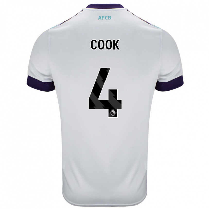 Vaikiškas Lewis Cook #4 Balta Žalia Violetinė Išvykos Marškinėliai 2024/25 T-Shirt