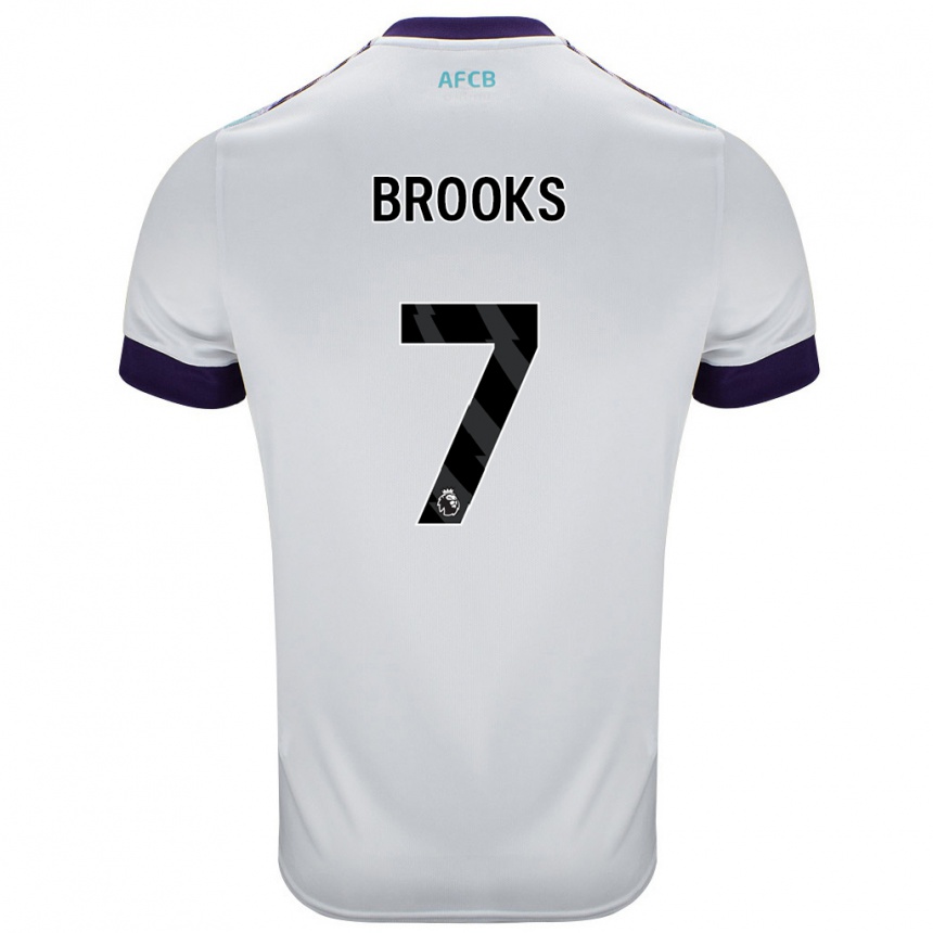 Vaikiškas David Brooks #7 Balta Žalia Violetinė Išvykos Marškinėliai 2024/25 T-Shirt