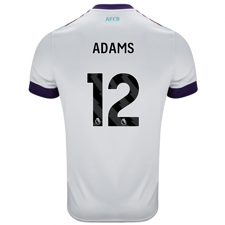 Vaikiškas Tyler Adams #12 Balta Žalia Violetinė Išvykos Marškinėliai 2024/25 T-Shirt