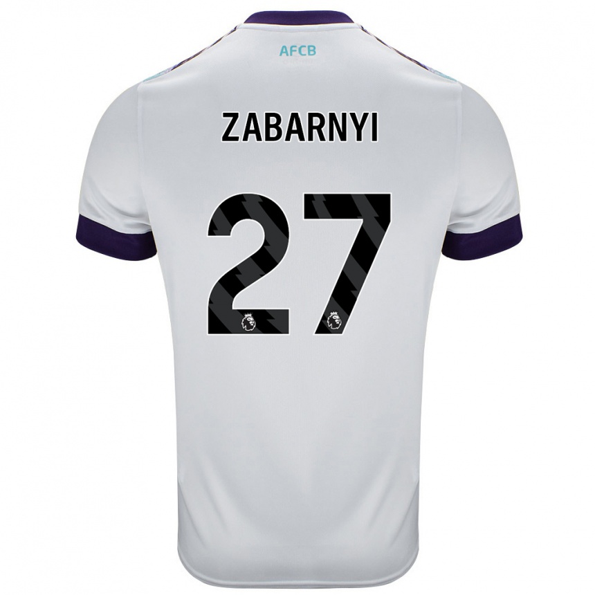 Vaikiškas Ilya Zabarnyi #27 Balta Žalia Violetinė Išvykos Marškinėliai 2024/25 T-Shirt