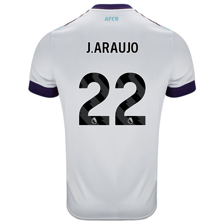 Vaikiškas Julián Araujo #28 Balta Žalia Violetinė Išvykos Marškinėliai 2024/25 T-Shirt