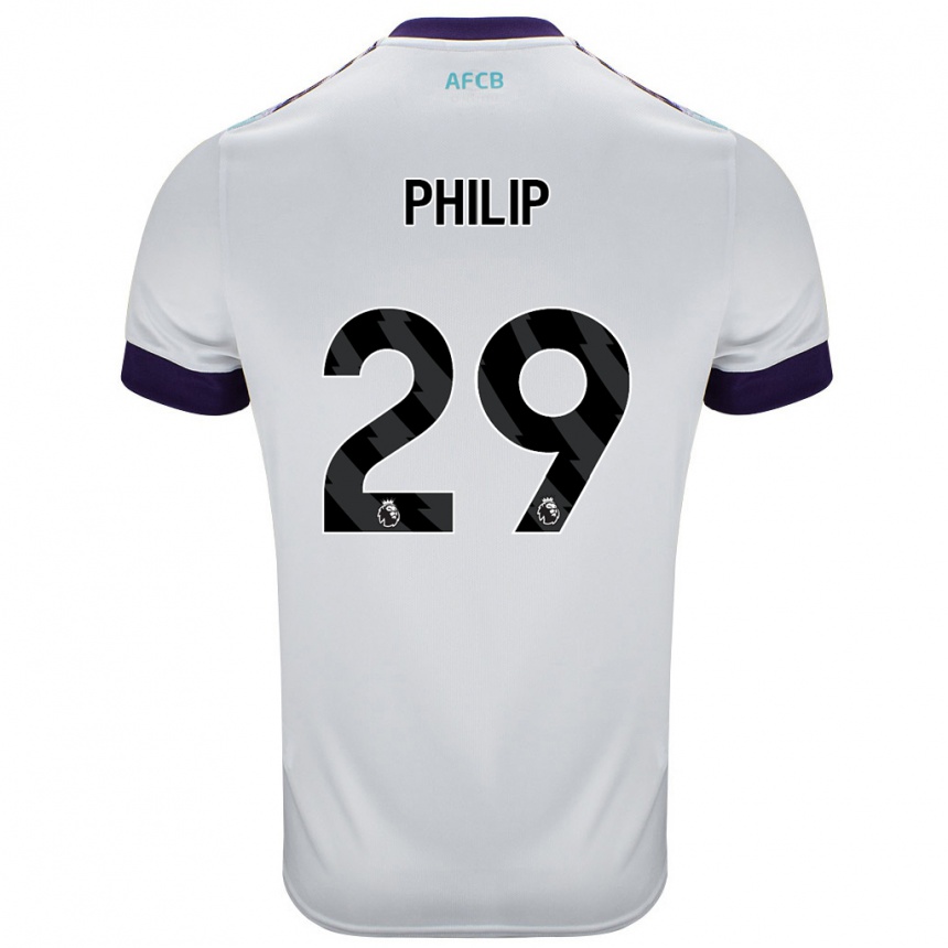 Vaikiškas Philip Billing #29 Balta Žalia Violetinė Išvykos Marškinėliai 2024/25 T-Shirt