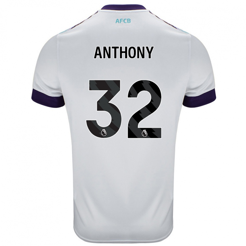 Vaikiškas Jaidon Anthony #32 Balta Žalia Violetinė Išvykos Marškinėliai 2024/25 T-Shirt