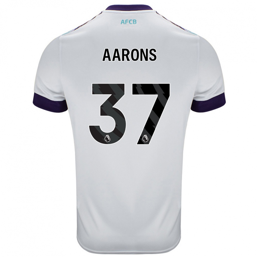 Vaikiškas Max Aarons #37 Balta Žalia Violetinė Išvykos Marškinėliai 2024/25 T-Shirt