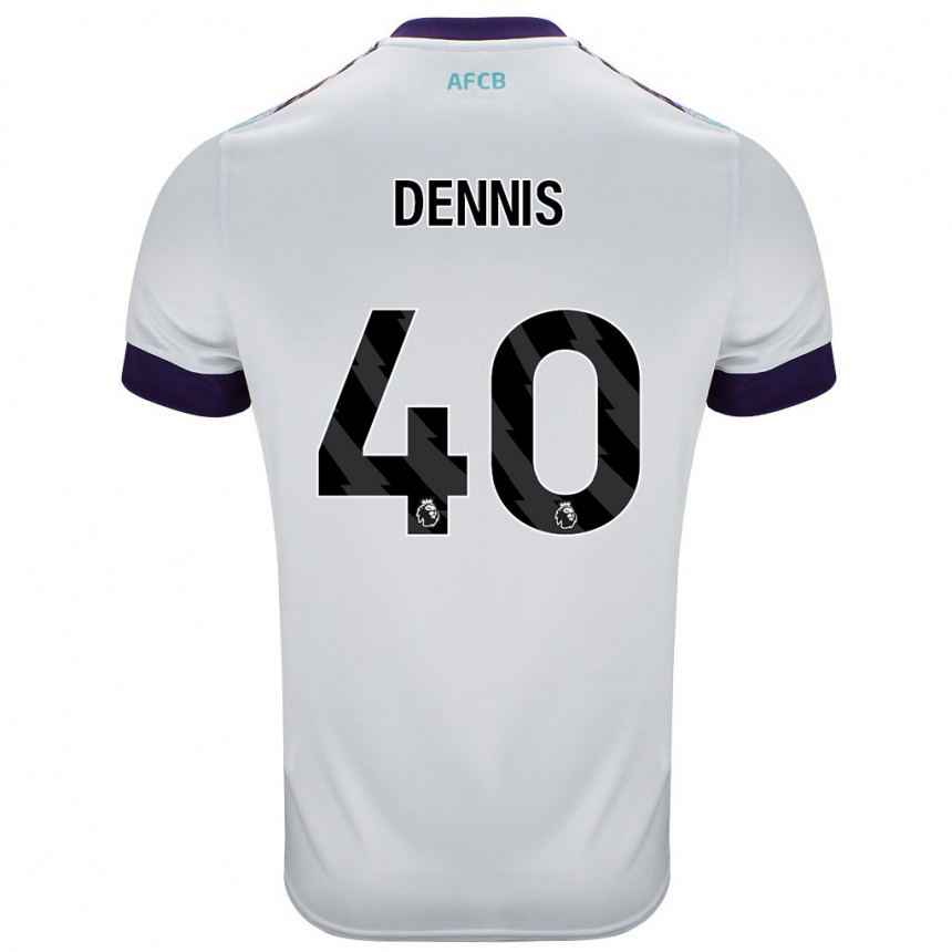 Vaikiškas Will Dennis #40 Balta Žalia Violetinė Išvykos Marškinėliai 2024/25 T-Shirt