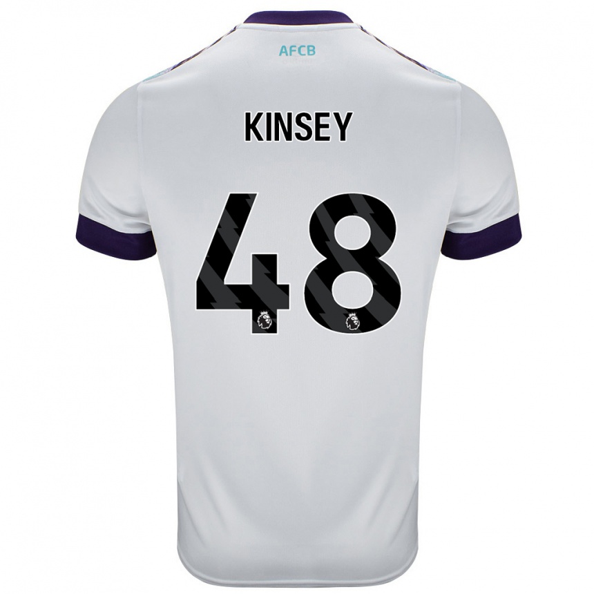 Vaikiškas Max Kinsey #48 Balta Žalia Violetinė Išvykos Marškinėliai 2024/25 T-Shirt